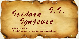 Isidora Ignjević vizit kartica